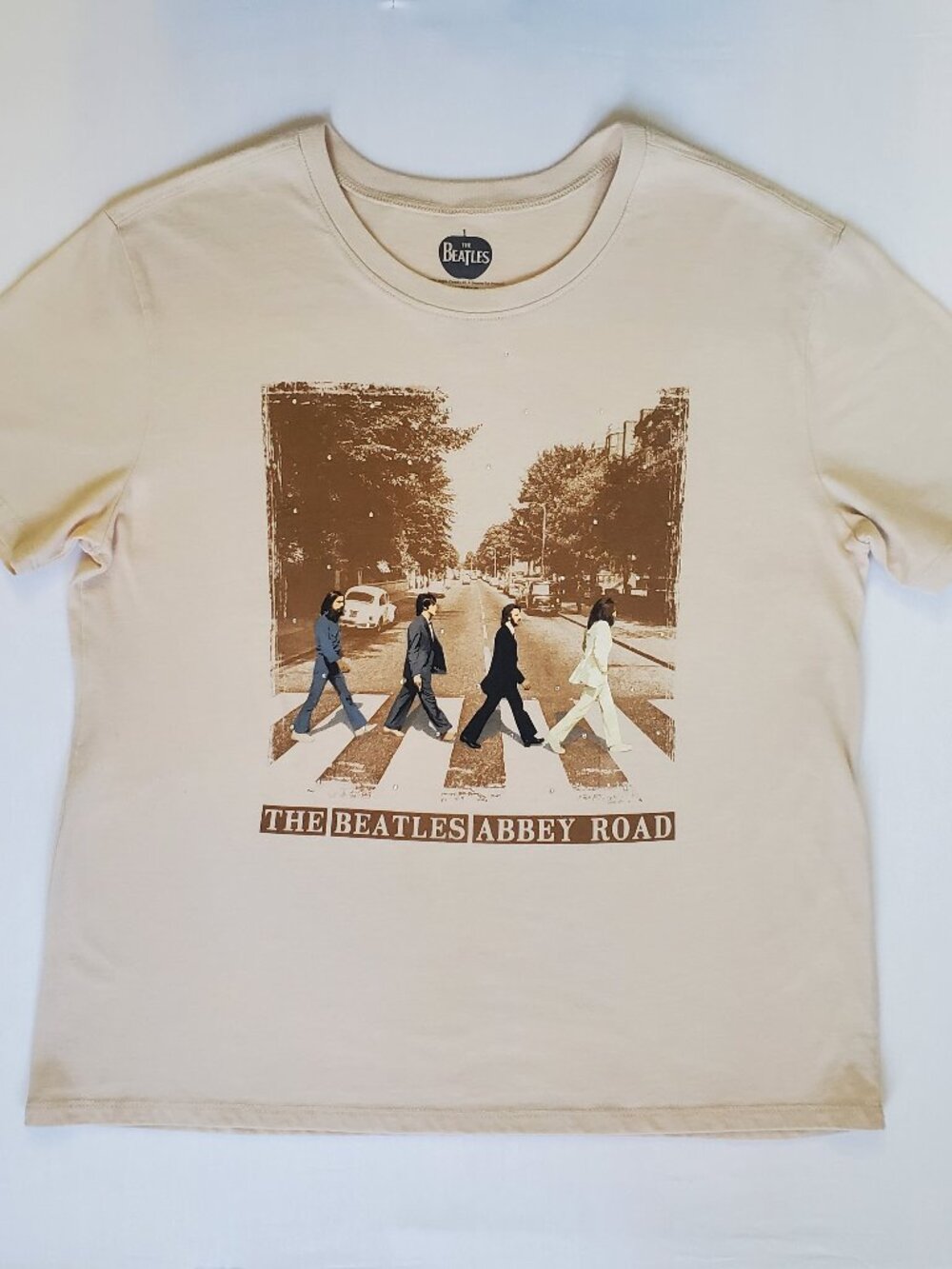 The Beatles Abbey Road Graphic T-Shirt Tan Beige Women's Size Medium